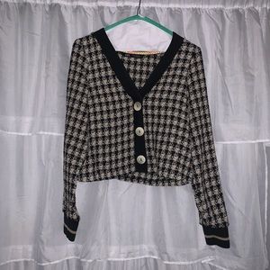Zara cropped tweed cardigan